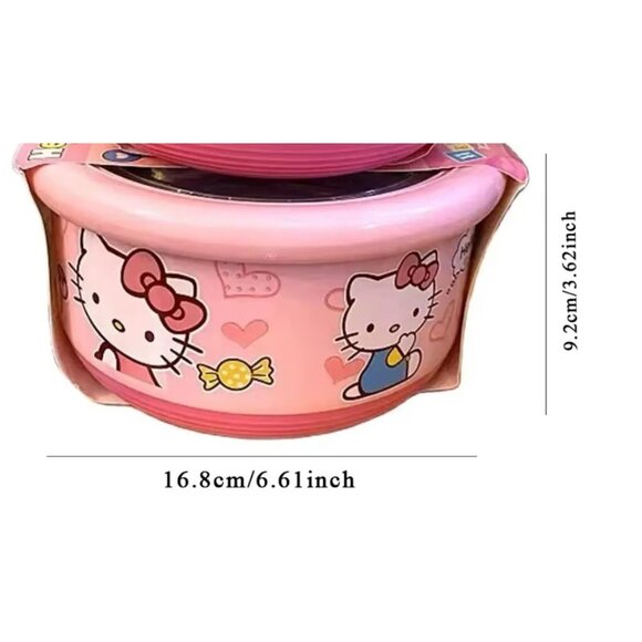 Hello Kitty Stainless Steel Bowl with Lid – 1200ml Ramen, Soup, Salad Rice Bowl - Picture 2 of 4
